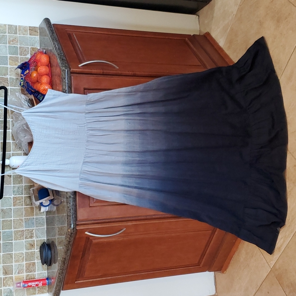 Madewell Blue Dip Dye Maxi Dress